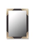 Mirror with Champagne Corners and Brazilian Walnut Keystones Size: 35