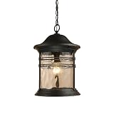 Landmark Lighting 08160-MBG Madison 1-Light Outdoor Pendant In Matte Black