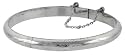 Sterling Silver Floral Engraved Junior Size Baby Bangle, over 3/16" (5mm) Thin