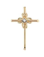 18K Yellow Gold Diamond Cross Pendant - 0.16 Ct. -- LIFETIME WARRANTY