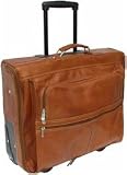 Piel Leather Garment Bag on Wheels
