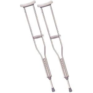 Drive Medical Tall Aluminum Adjustable Crutches With Pads and Grips