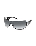 Salvatore Ferragamo Gancini Swarovski Crystal Shield Sunglasses black/shaded smoke