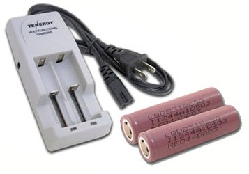 Tenergy Multifunctional Charger for Li-ion Cylindrical Rechargeable Batteries with 2 LG 18650 Li-ion 3.7V Batteries