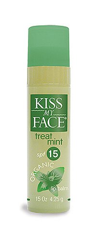 Kiss My Face Organic TreatMint Lip Balm, SPF 15, .15-Ounce Sticks Pack of 6
