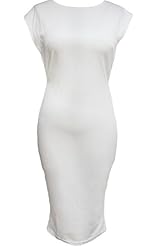 Sexy Polyester/Spandex Knee Length Open-Back  Sleeveless Bodycon Dress/Club Dress/Party Dress/Midi Dress  With Pearls