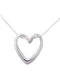 Sterling Silver Loop Heart Pendant with Snake Chain