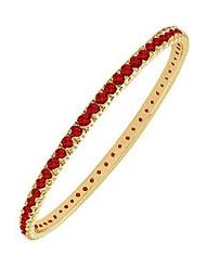 Ruby Eternity Bangle 14K Yellow Gold - 3.00 CT TGW