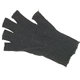 Black GI Army Fingerless Wool Gloves
