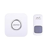 【Julyfox 】ドアベル 玄関 ワイヤレス 防水防塵呼び出しチャイムセット 52曲選択可 300メートルの無線範囲 LEDライトが光る 玄関チャイム (1送信機+1受信機)