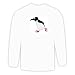 Long Sleeve T-shirt with cartoons, penguin, ice, skating, cartoon, bird, animal Large White