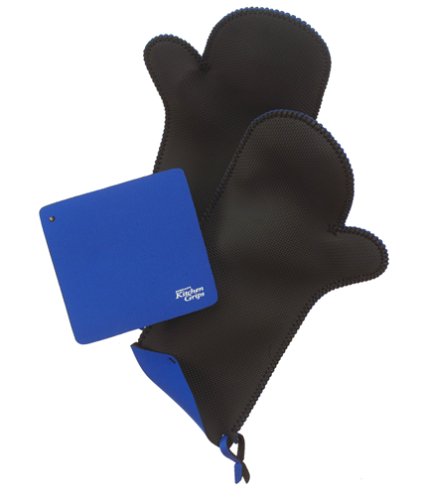 Childrens Toyshop  Kitchen & Housewares : Kitchen Grips 3-Piece Set with Oven Mitts and Table Trivet, Royal Blue