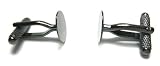 100 X Black Tone Knurl Cufflink Backs Setting 12mm Pad Findings