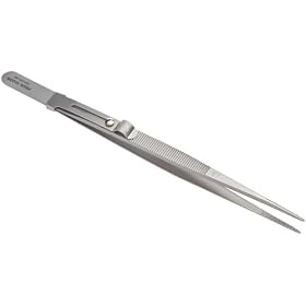 Grobet 57142 LR Slide Lock Tweezers with Sharp Points and Matt Finish