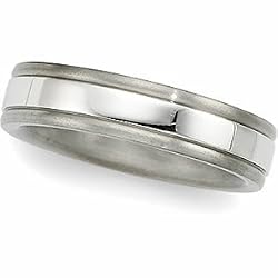 Titanium and Platinum Wedding Band Ring