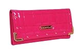 Fuschia pink quilted purse in patent with gold stud detail by Claudia Canova