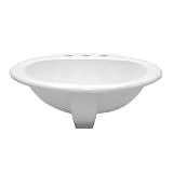 Decolav 1476-CWH 19-Inch Self-Rimming Round Vitreous China Drop-in Lavatory with Overflow, Ceramic White