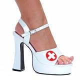 Womens White Betty High Heel Platform Shoes Size 8