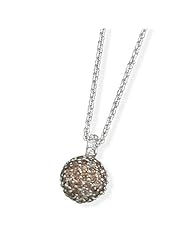 Silverflake -16" Rhodium Plated Chocolate CZ Necklace