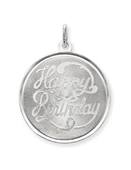 Sterling Silver Happy Birthday Disc Charm QC2484"