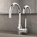 Design Waschtischarmatur / Küchenarmatur SA-015, Wasserhahn mit einhebelmischer Mischbatterie für Spüle / Waschbecken in Küche / Bad, Sanitär-Armatur aus Chrom (verchromt), als Badarmatur und Spültischarmatur einsetzbar, Interama-Armaturen bei DAW