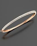 18k Rose Gold Over Sterling Silver Diamond Accent Bangle Bracelet