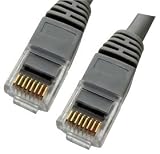 Gray Ethernet Network, Patch Cable, Molded Snagless Boot, 14 feet - Connects computer to network or router via the CAT5E RJ45 connection