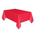 Red Plastic Tablecloth, 108" x 54"