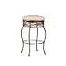 Hillsdale Bordeaux 30-Inch Backless Swivel Bar Stool, Pewter with Bronze Finish, Off-White Fabric