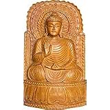 ShalinCraft Laughing Buddha Sculptures In Wood Carving Religious Gifts 12