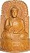 Buddha Sculptures in Wood Carving Religious Gifts 12 x 7 inches (woodbuddha002)