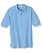 Hanes Men's Cotton-Blend EcoSmart Jersey Polo, Light Blue, Large