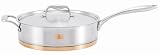 Kitchen & Housewares : Marco Pierre White Stainless Steel, Copper Base 28cm Saute Pan (with helper handle)