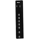 Woods Wire 0416018811 7-Outlet Surge Protector Power Strip with 10-Foot Cord, 1250 Joules of Protection