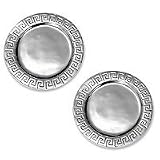 Aluminum chargers, 'Aztec' (pair)