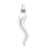 35mm Sterling Silver Italian Horn Pendant
