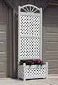 Trellis: Sunburst Planter Trellis with White Lattice