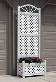 Trellis: Sunburst Planter Trellis with White Lattice