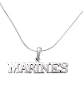 Sterling Silver Armed Services Marines Pendant with Snake Chain