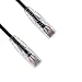 Kentek 2 Feet FT CAT6 UTP Slim Patch Cable 28 AWG 550 MHz Category 6 Unshielded Twisted Pair Clear Connector Snagless Molded OD 3.6MM Ethernet RJ45 Network Internet Cord Black