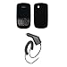BlackBerry Bold 9650 - Premium Jet Black Soft Silicone Gel Skin Cover Case + Rapid Car Charger for RIM BlackBerry Bold 9650