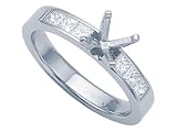 0.50 cts Princess Diamonds Engagement Ring - Platinum, 18kt White or Yellow Gold