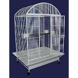 Brand New Parrot Bird Wrought Iron Cage Dome-Top 40x30x69-WI40WHTR