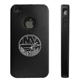 Apple iPhone 4 4S 4G Black Aluminum & Silicone Case New York Islanders