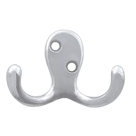 Liberty Hardware B46114Q-CHR-C5 Double Prong Robe Hook, Polished Chrome