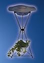 Magic Mist Floor Fountain Plant Basket Stand - Clear Cranberry Bowl