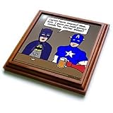 Rich Diesslins Funny General Cartoons - Super Hero Parody with Batman and Captain America at the bar - Trivets