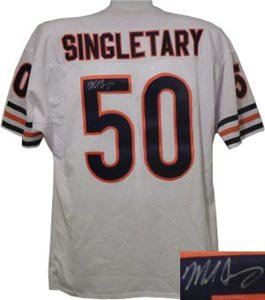 Mike Singletary Signed Chicago Bears White Prostyle Jersey