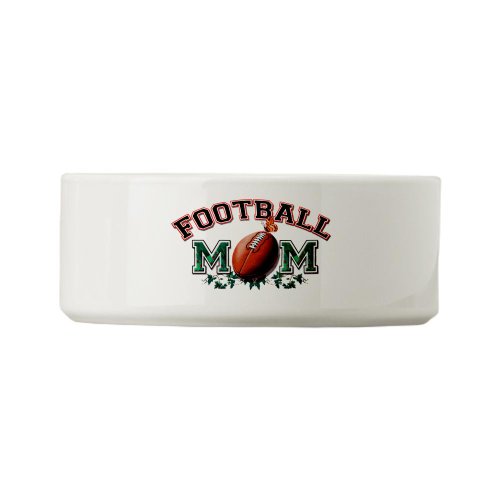Dog Cat Food Water Bowl Football Mom with Ivy