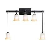 Kichler Lighting 5038DBK Meredith 5-Light Wall Mount Bath Swag, Distressed Black with Sunrise Marble Glass